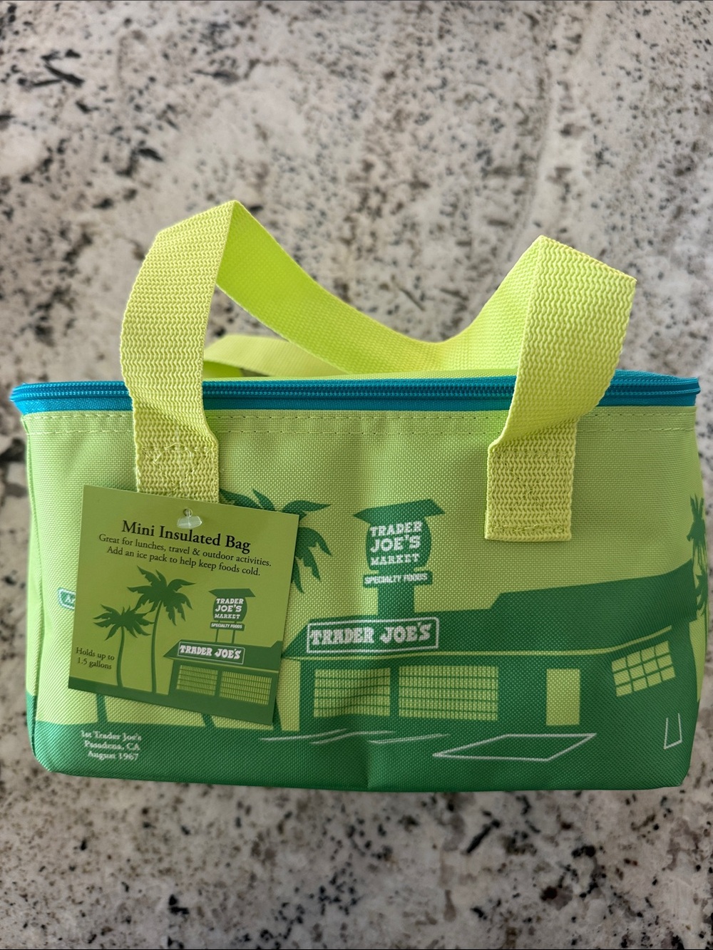Trader Joe's Lime Green Insulated Tote Bag